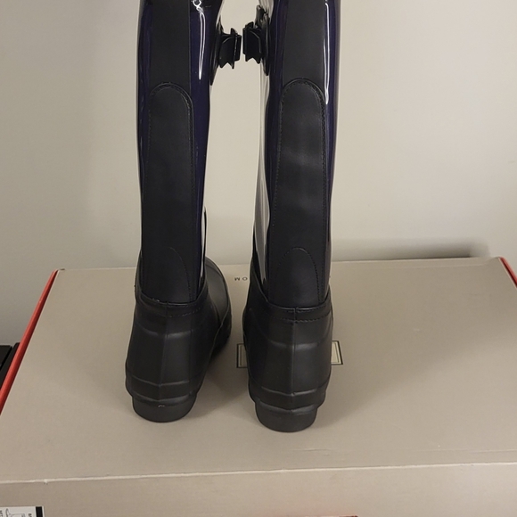 HUNTER Original Tall Clear Leg Rain Boots Midnight - Picture 4 of 7